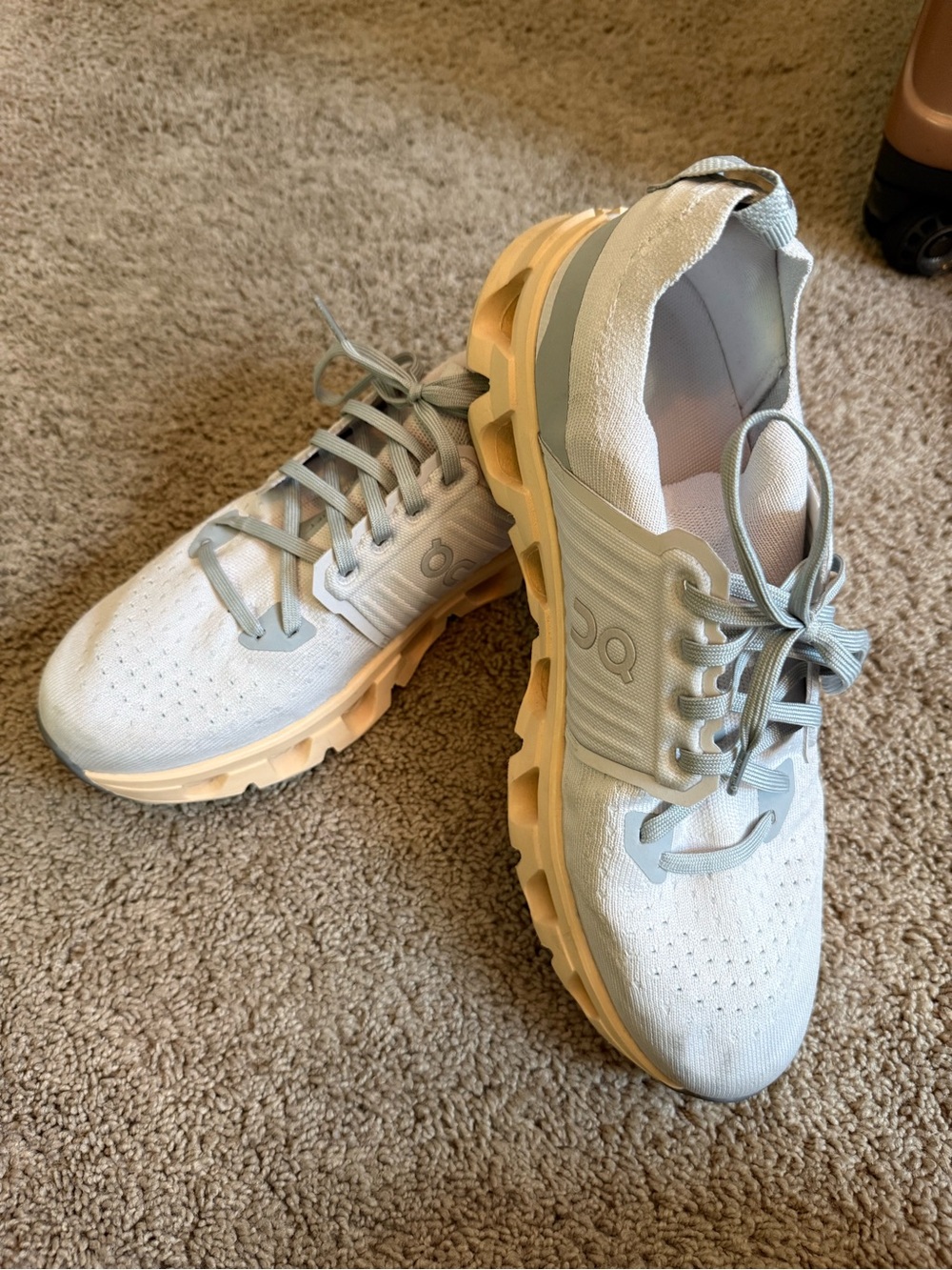 On Running Women's Sneakers in Light Gray and peach